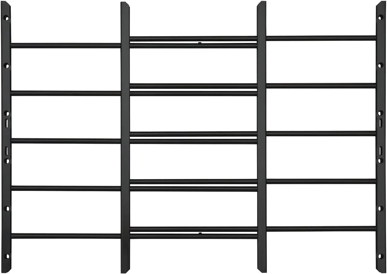 Grisham Fixed Window Bars 22"–38" Black 5-Bar
