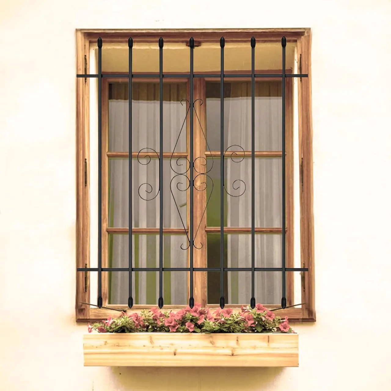 Grisham Spear Point Window Bars 36"×42" Black