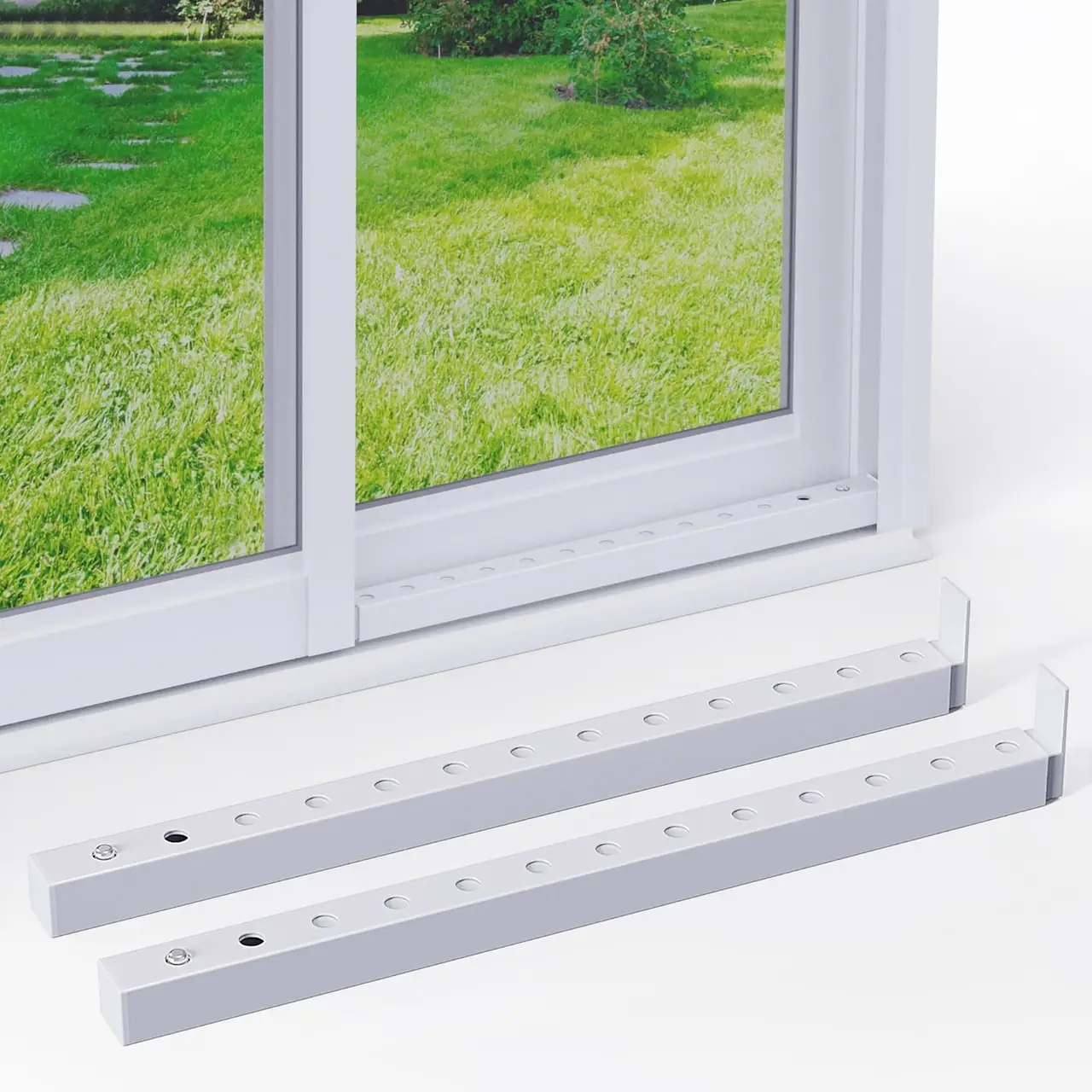 WooFog Adj Window Bars 16.3"–29.3" White 1pc