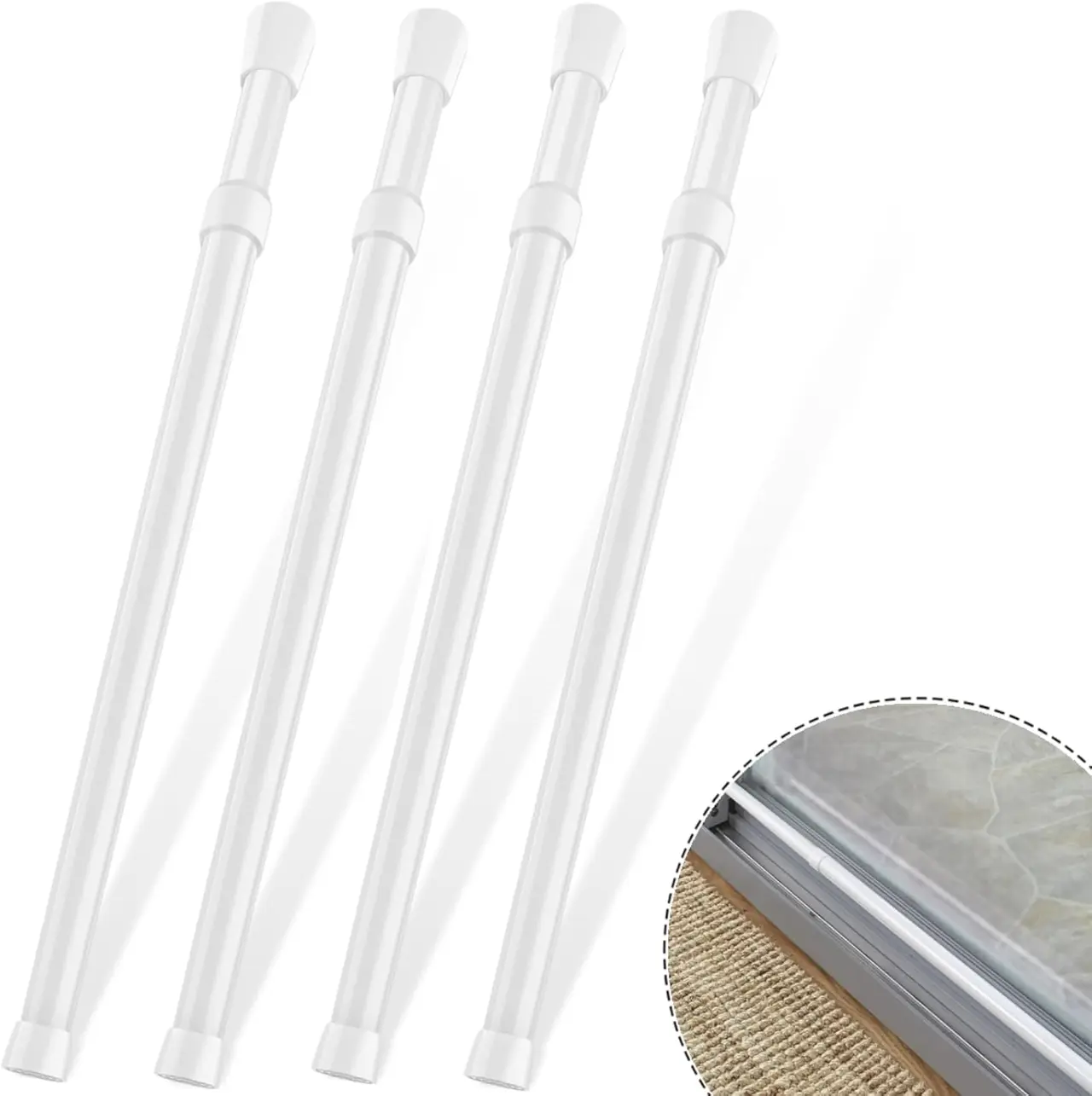 KUANVE 4-Pack Window Bar 0.87" Diameter