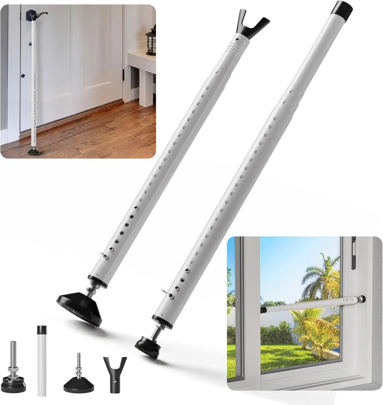 WooFog 2-in-1 Security Bar 16.5"–48" 2-Pack