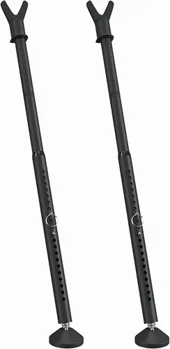 IHOMEPARK Patio Door Bar 19"–52" Black 2-Pack