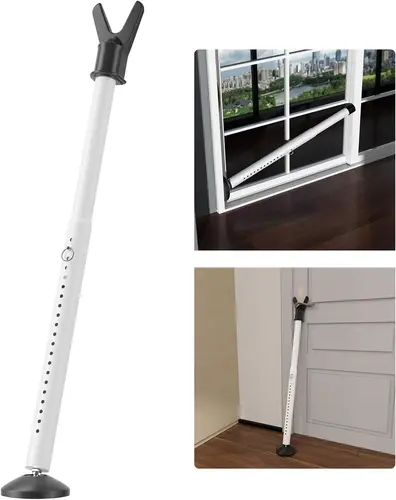 DEROFIT Door Security Bar 29"–45" 2-Pack White