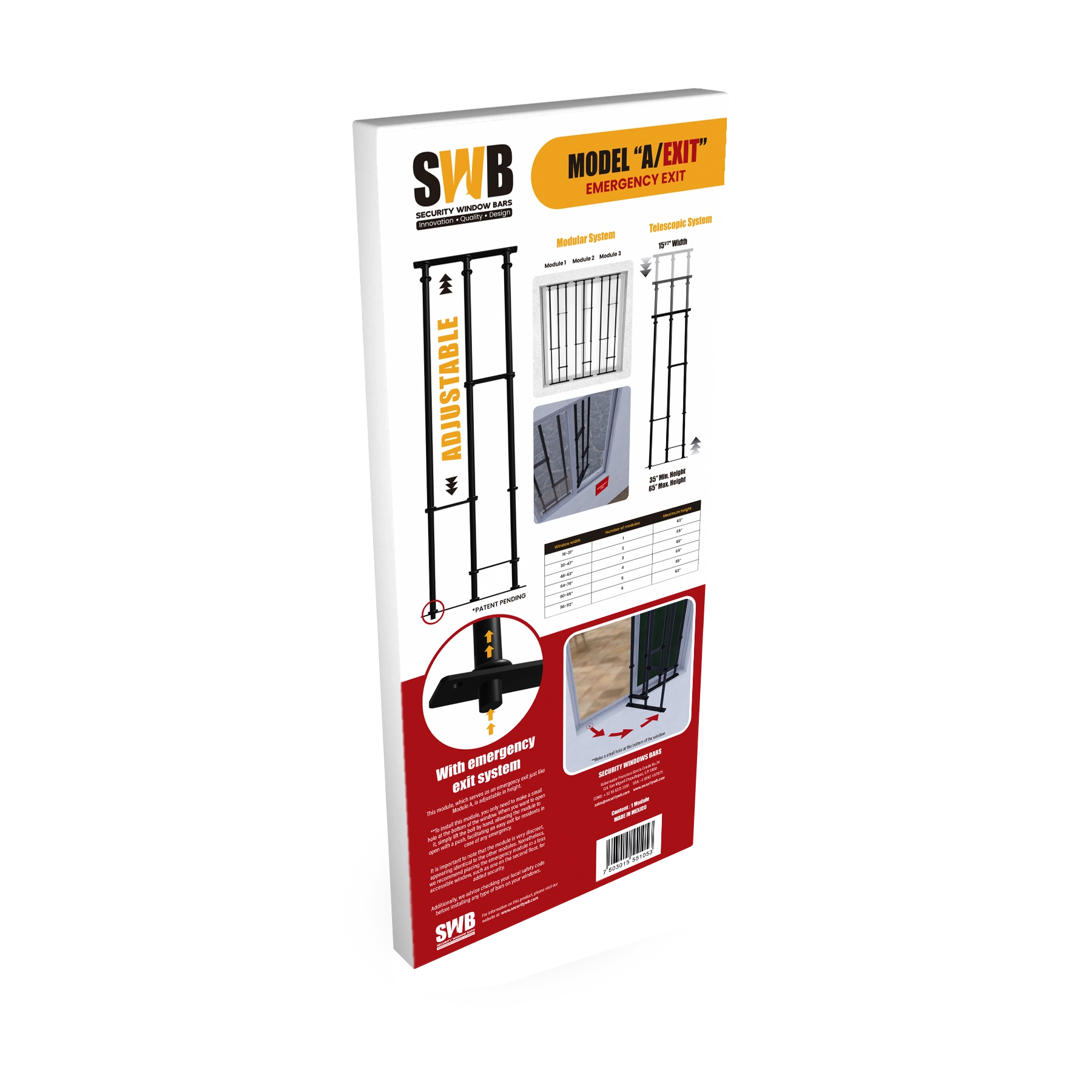 SWB telescopic security bars MAE