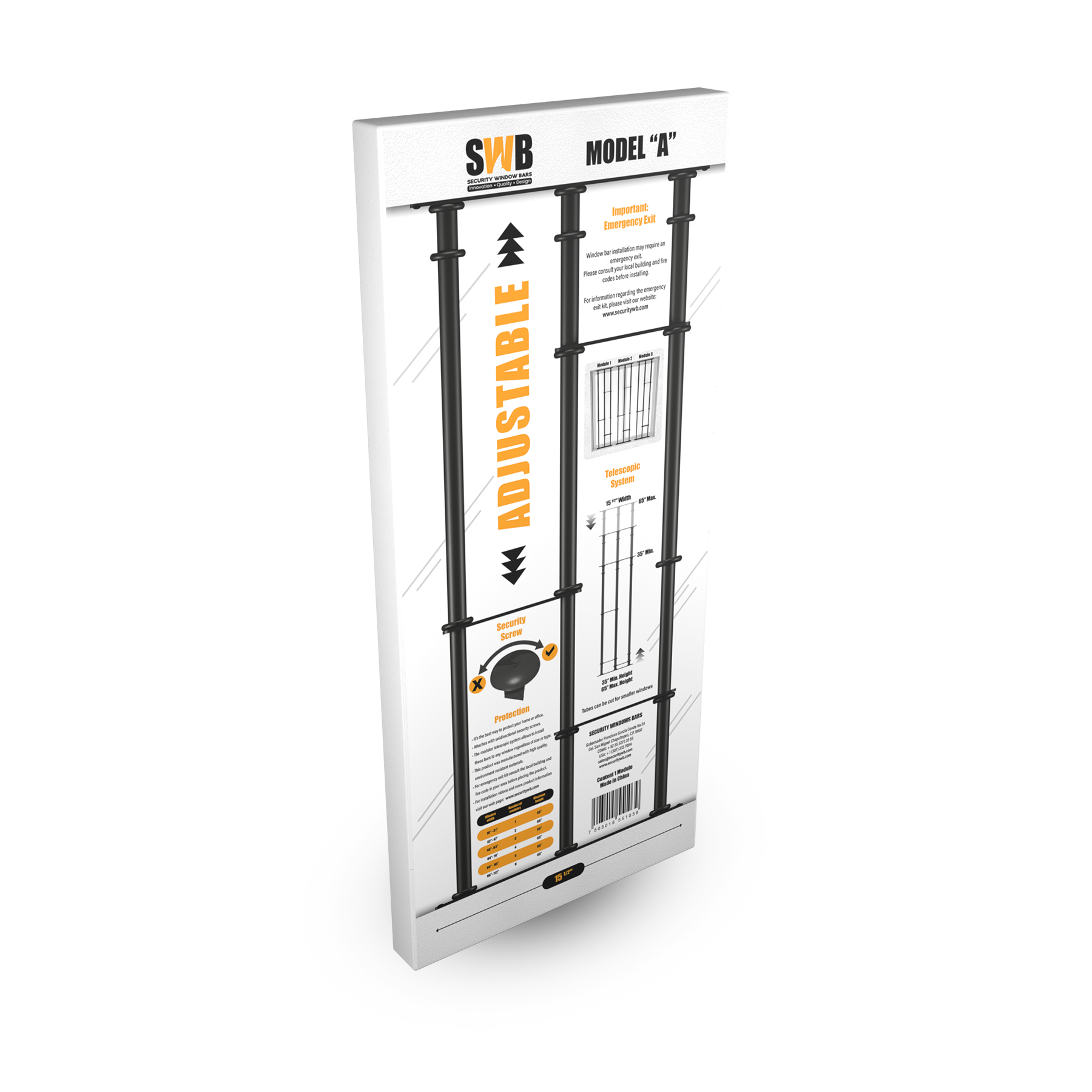 SWB telescopic security bars MA