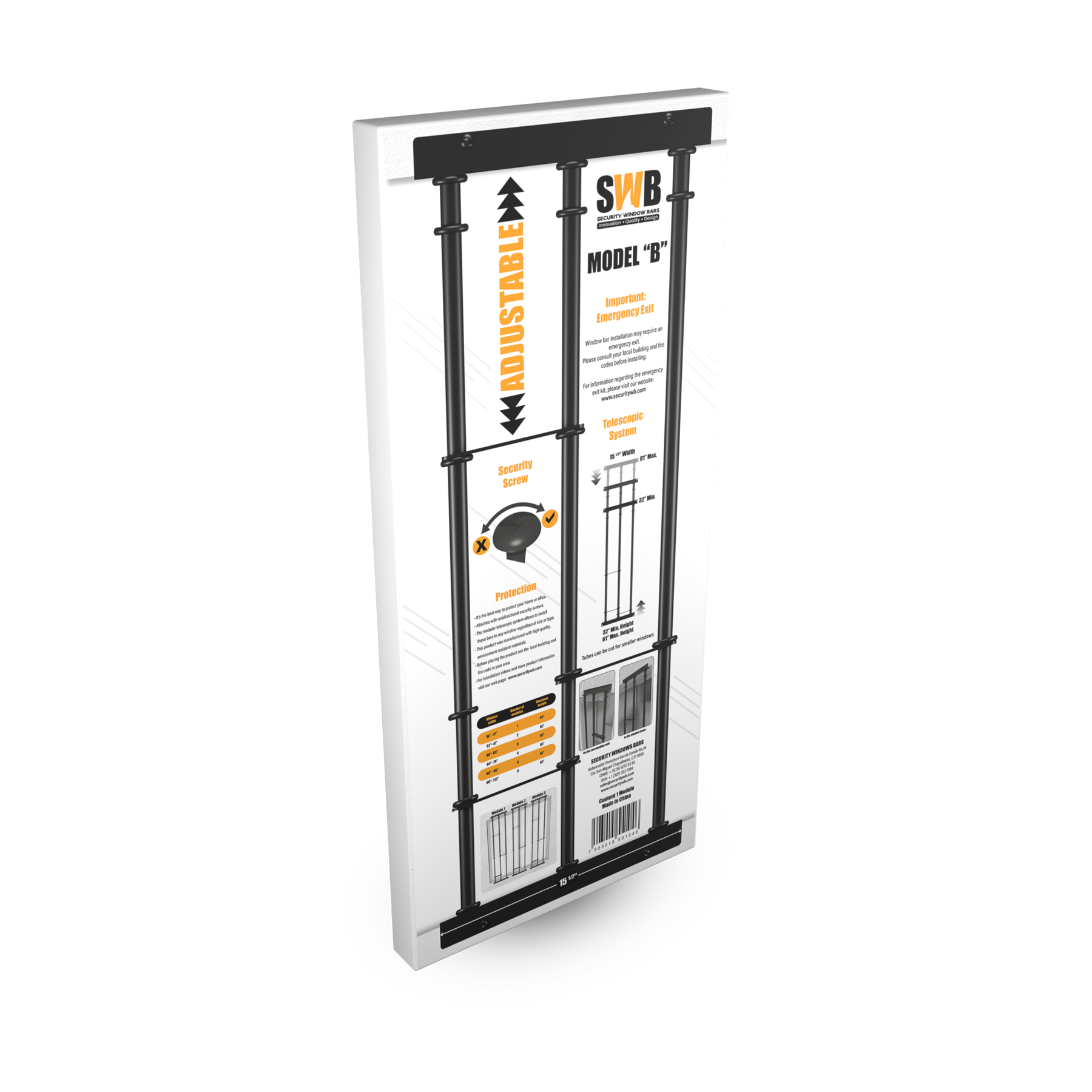 SWB telescopic security bars MB