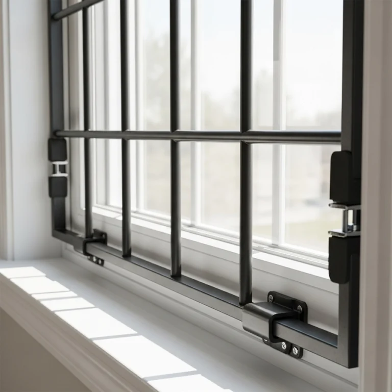 removable apartment window bars clamp-on no-drill installation on double-hung window