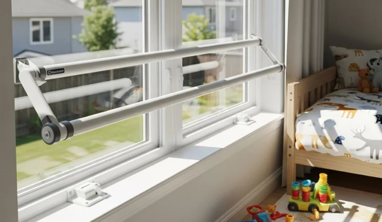quick-release security window bars opening from inside for bedroom egress