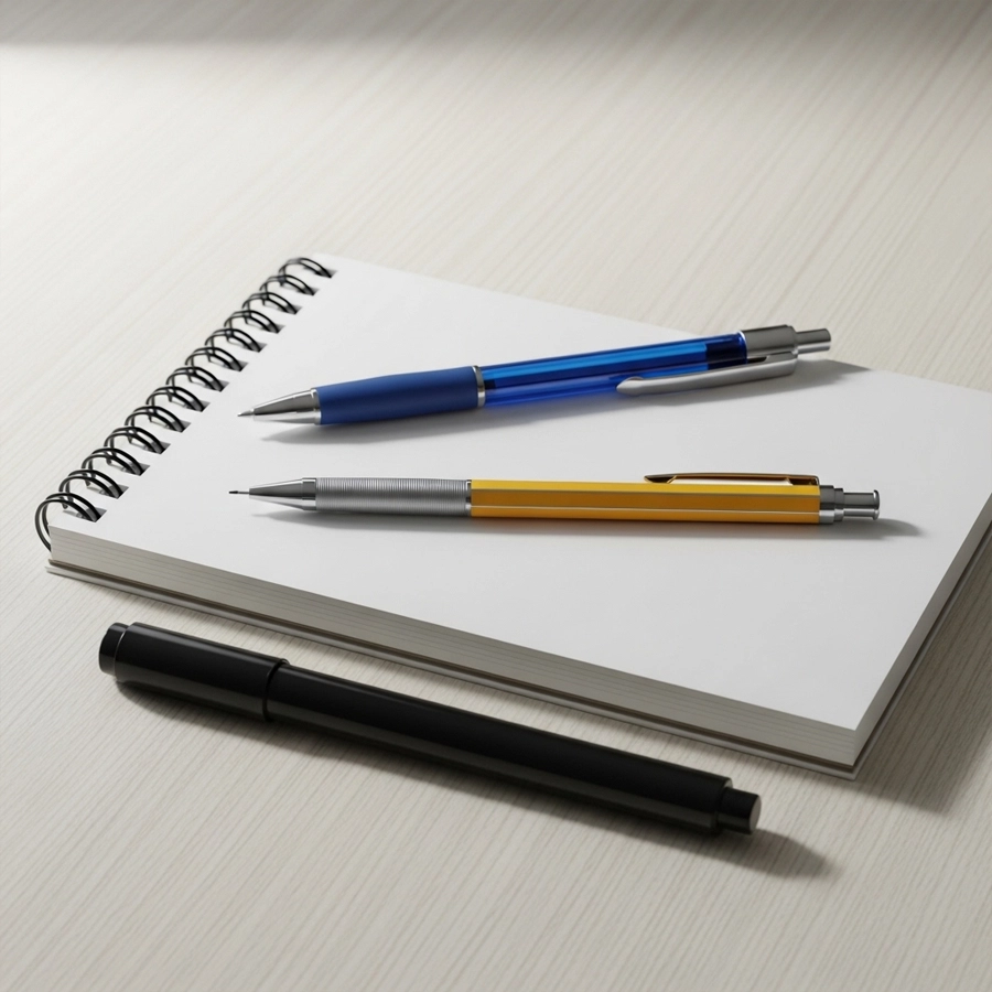 Pencil:marker & notepad