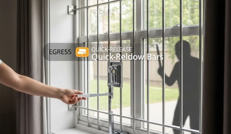 Quick-Release Window Bars for Bedrooms & Basements