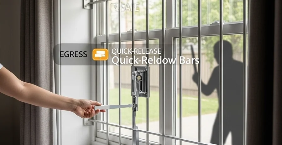 Quick-Release Window Bars for Bedrooms & Basements