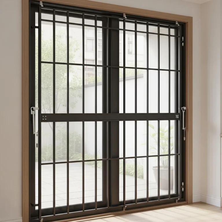 removable apartment window security bars installed on slider window