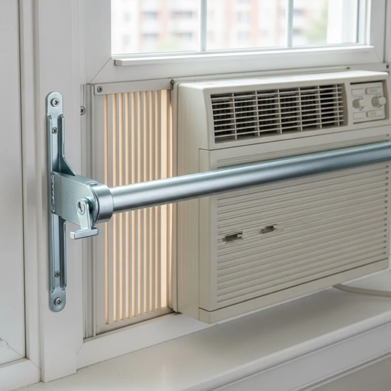 window ac security bar blocking sash travel to prevent push-ins