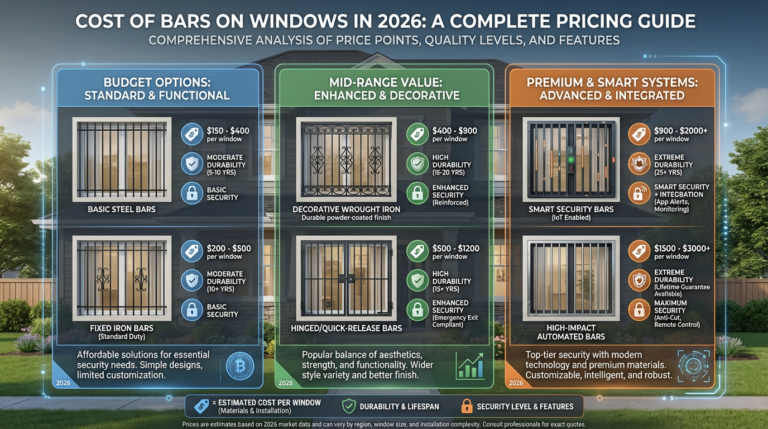 Cost of Bars on Windows in 2026, A Complete Pricing Guide