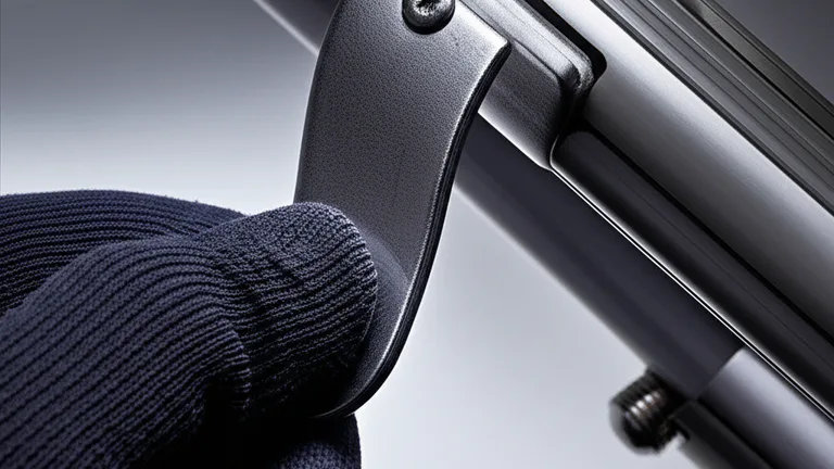 Close-up of quick-release mechanism on egress-compliant bedroom window security bars