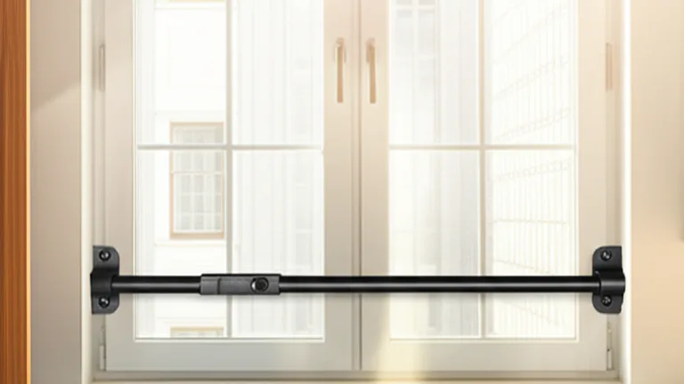 Egress-compliant security bar installed on bedroom window with visible quick-release mechanism