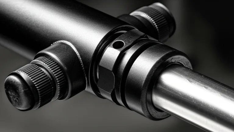 Macro close-up of telescopic steel window bar extension mechanism showing powder-coat finish and structural steel thickness