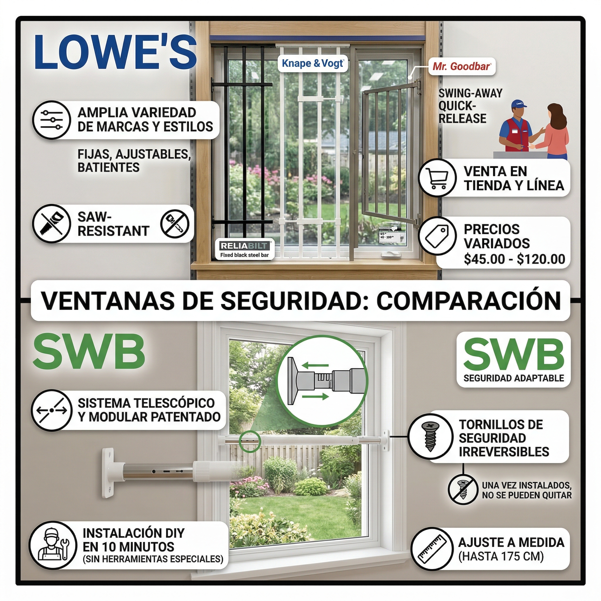 Window Security Bars Lowe's vs SWB: Which Steel Protection Actually Defends Your Home?