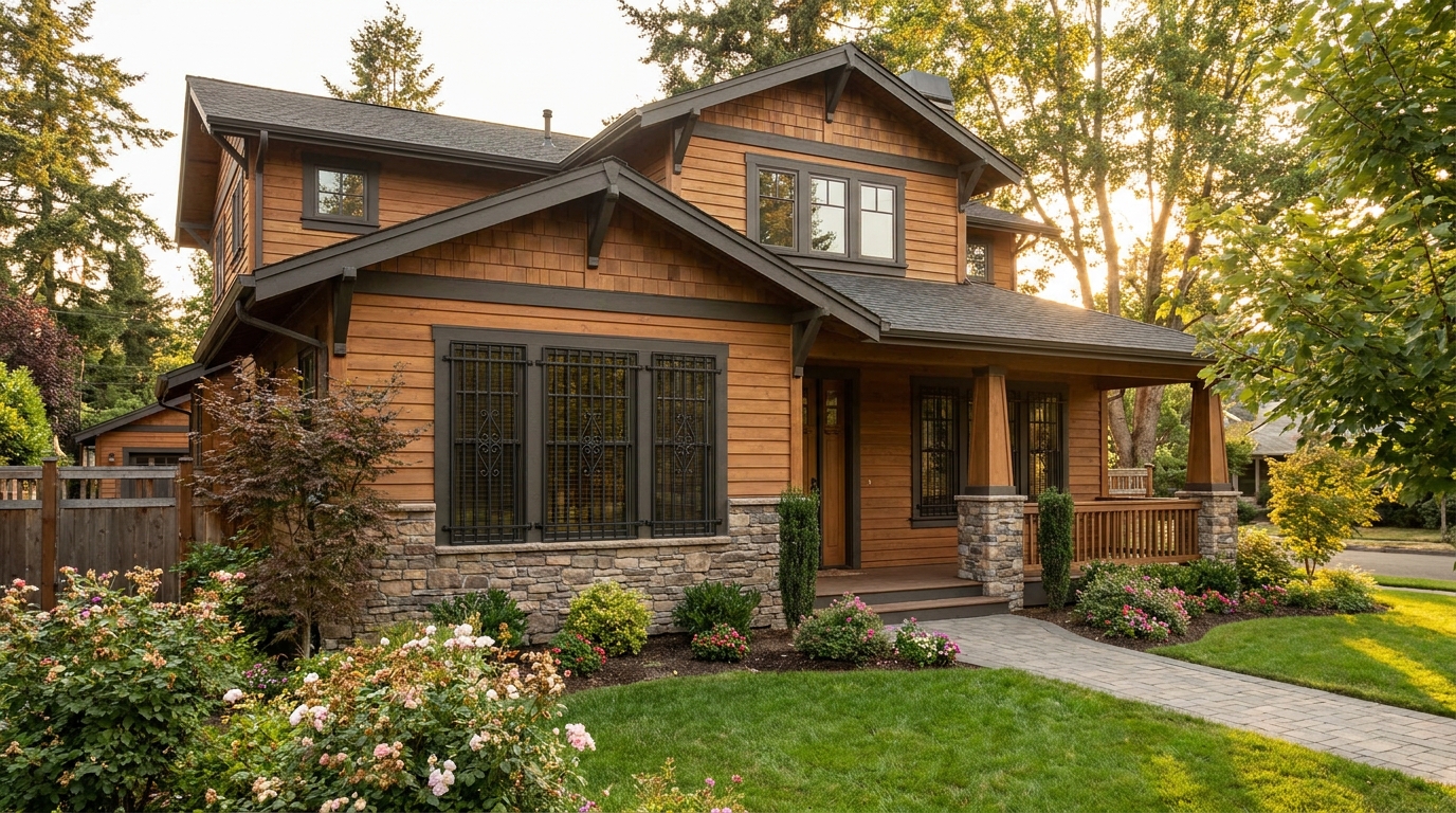 American home with security bars - Window Security Bars by SWB