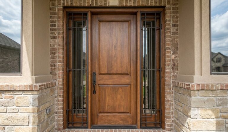 Door with sidelights security bars - Window Security Bars by SWB