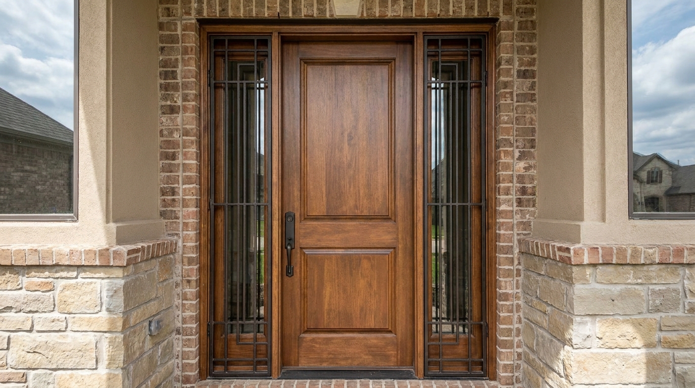 Door with sidelights security bars - Window Security Bars by SWB