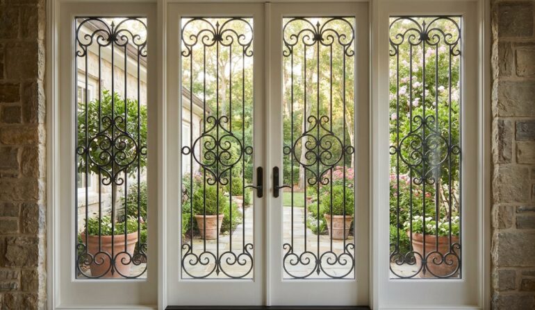 French doors with security grilles - Window Security Bars by SWB