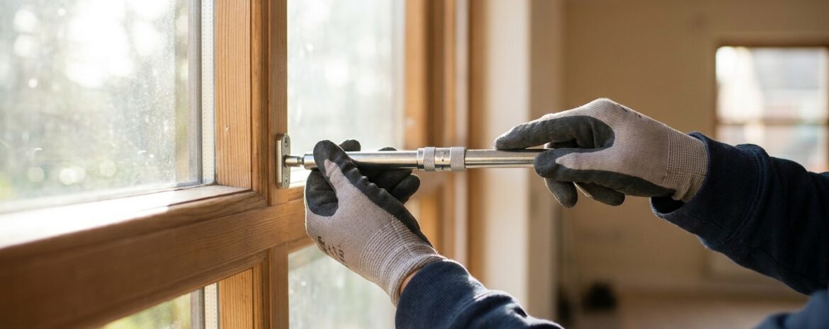 Homeowner adjusting security bar - Window Security Bars by SWB