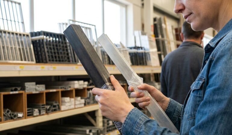Homeowner comparing window bars - Window Security Bars by SWB