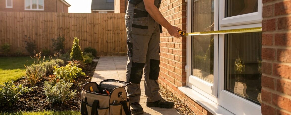 Installer measuring window frame - Window Security Bars by SWB