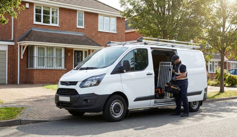Technician unloading window bar - SWB Window Security Bars