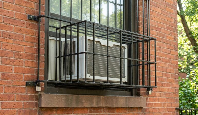 Window AC security bars installed - Window Security Bars by SWB