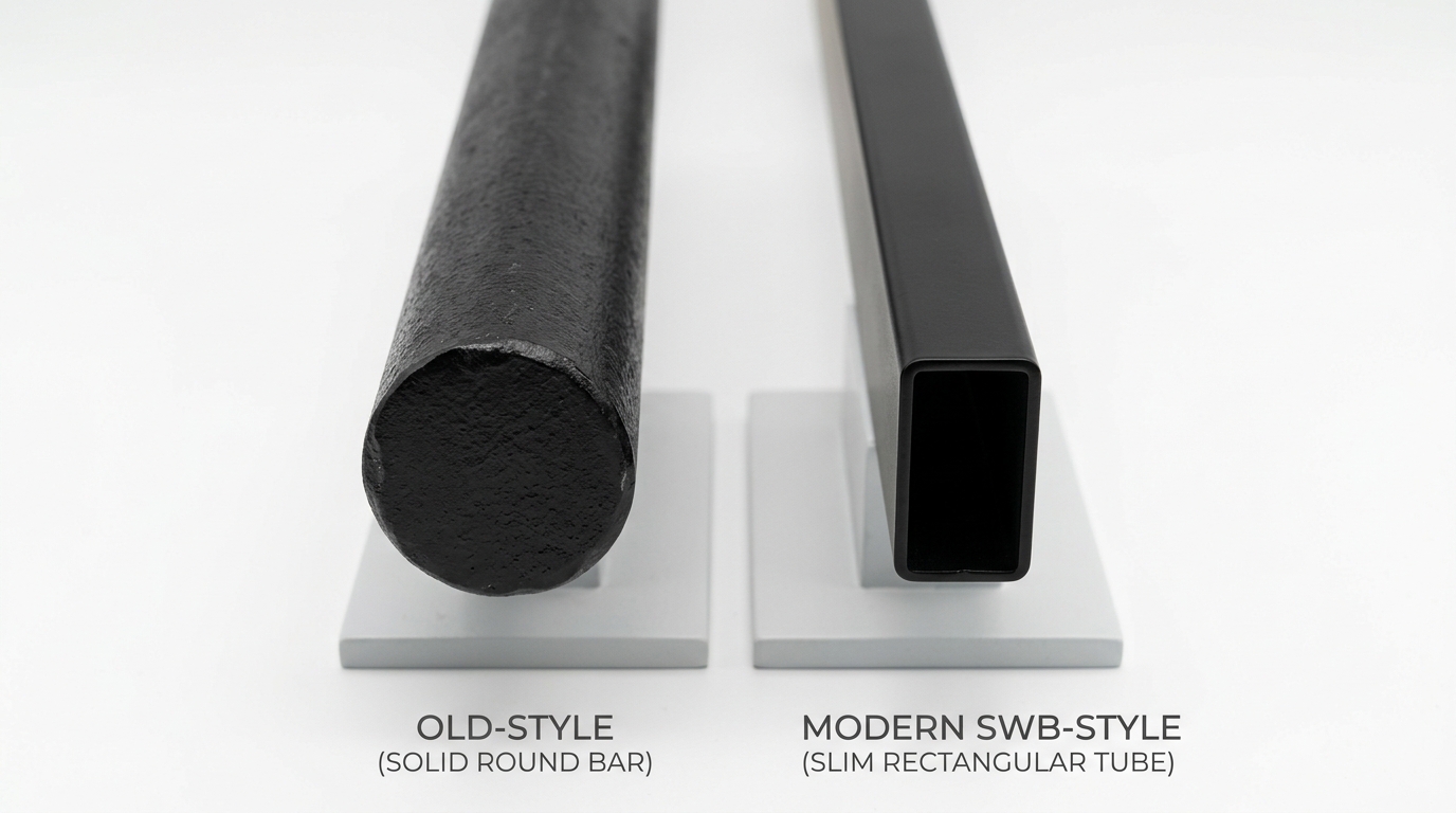 Bar profile comparison old modern