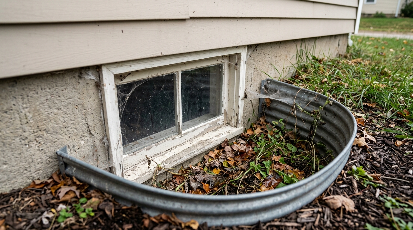 Basement window overlooked