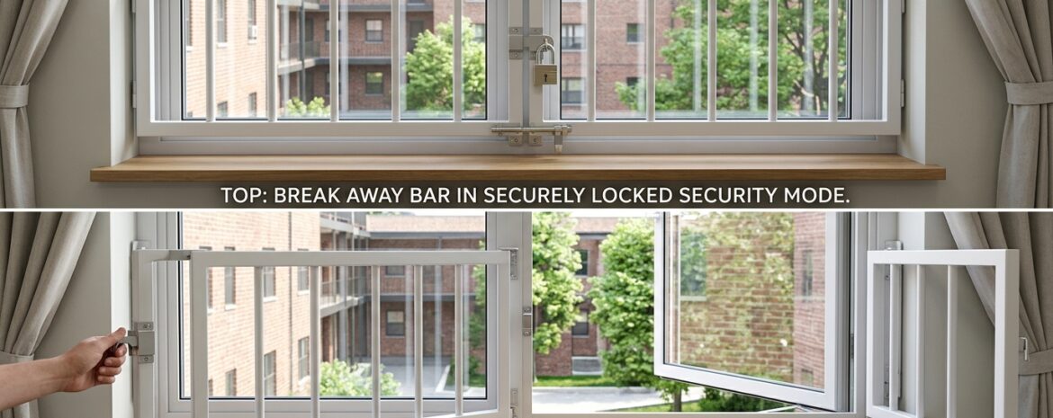 Break Away Window - window security bar installation