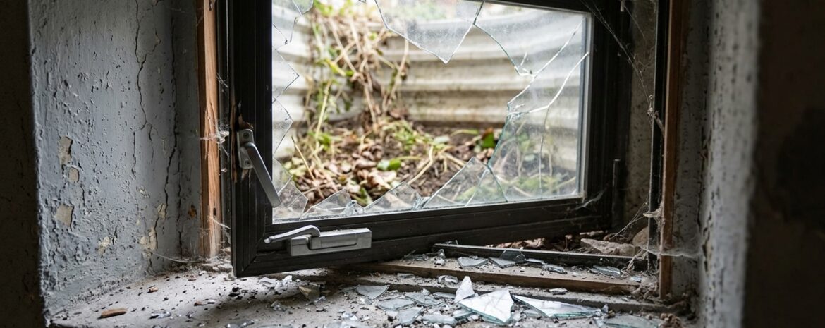 Broken Basement Window After Entry