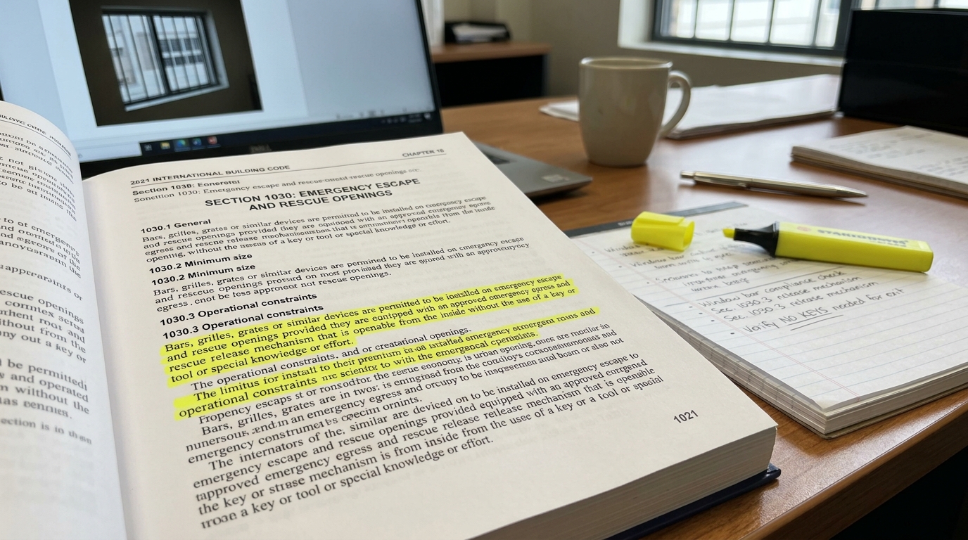 Building code book showing section