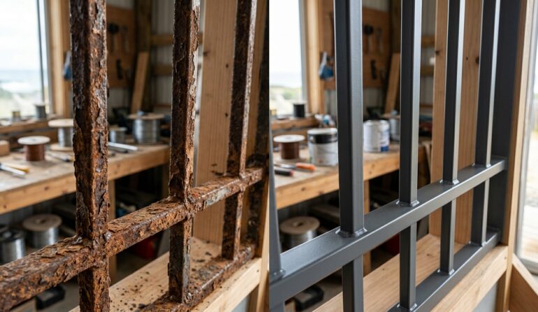Comparison Of Rusted - window security bar installation