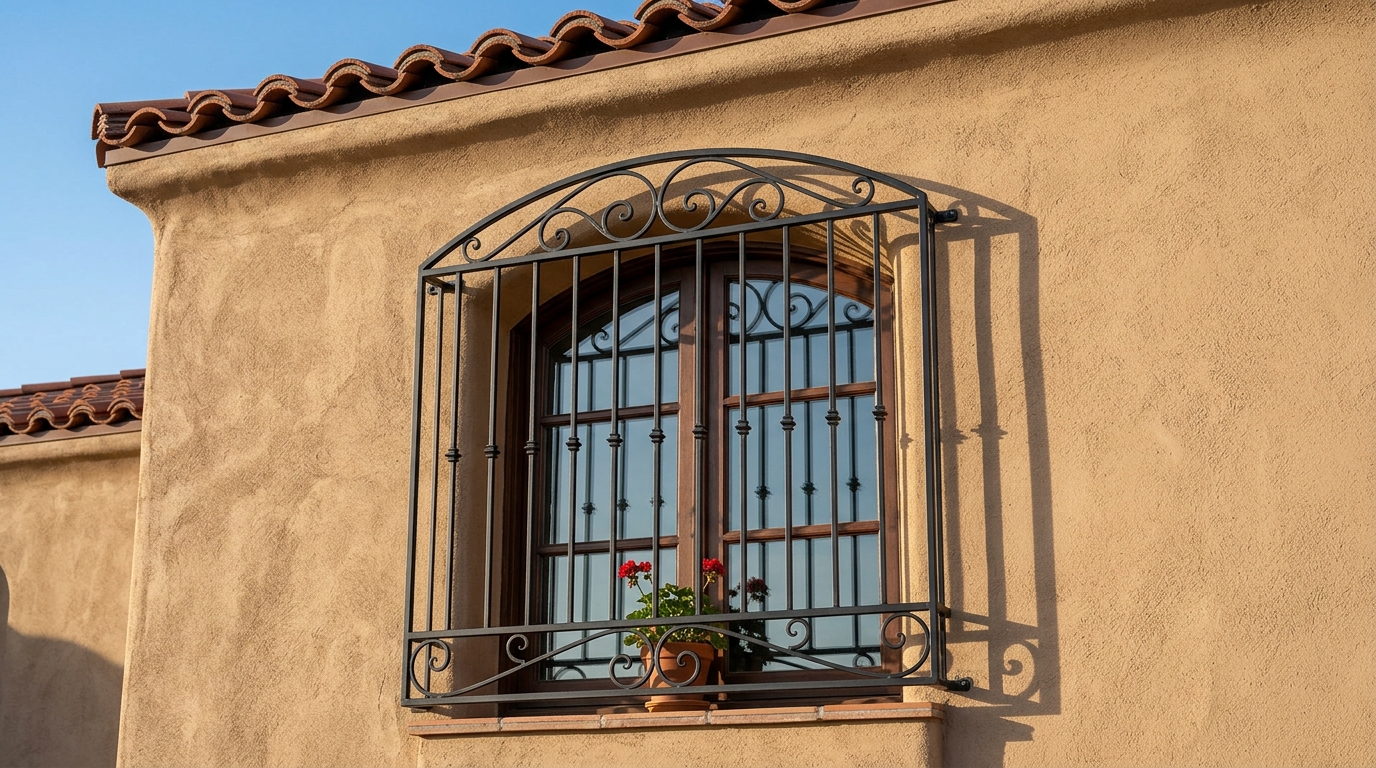 Decorative window guards on home
