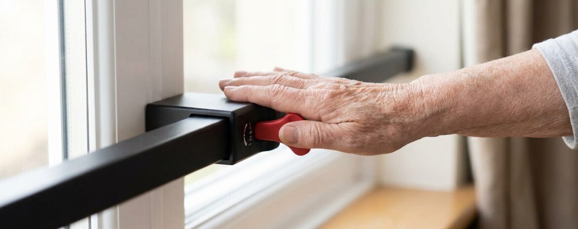 Elderly Hand Operating Security Bar