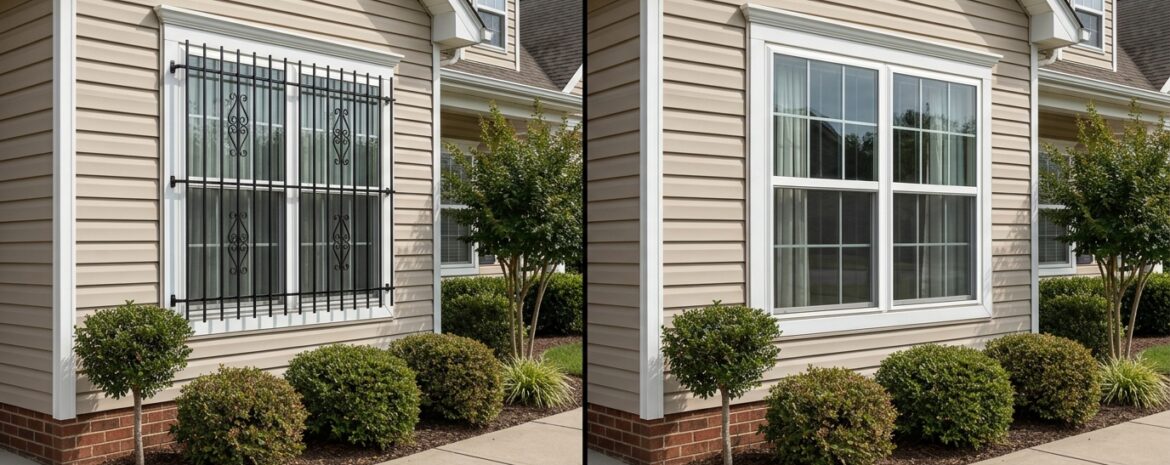 Exterior Vs Interior - window security bar installation