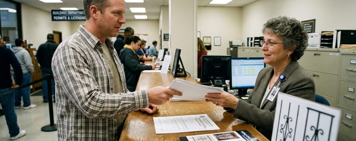 Homeowner Filing Permit City Hall