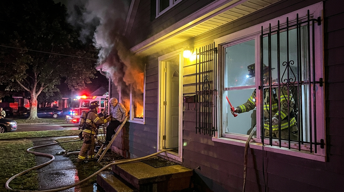 House emergency fire escape route