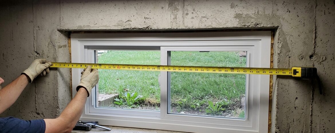 Measuring Basement Window - window security bar installation