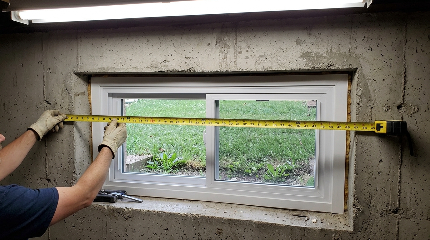 Measuring basement window