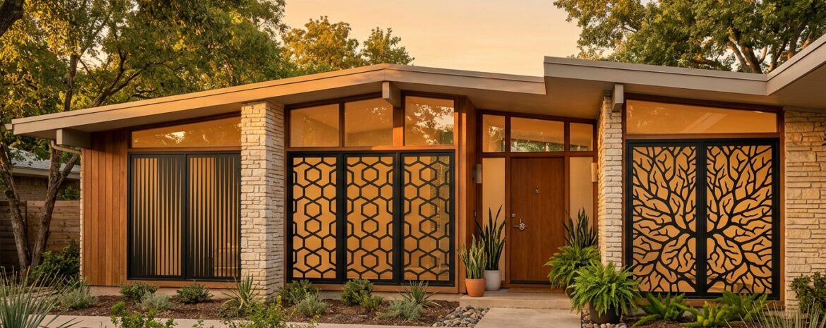 Mid Century Modern Home - window security bar installation