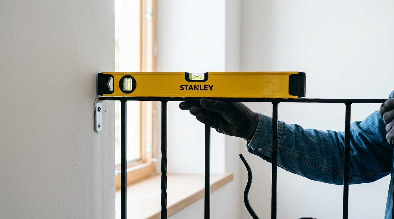 Person checking level window guard