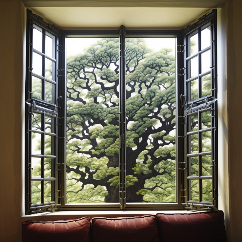 Residential security bars allowing natural light through window