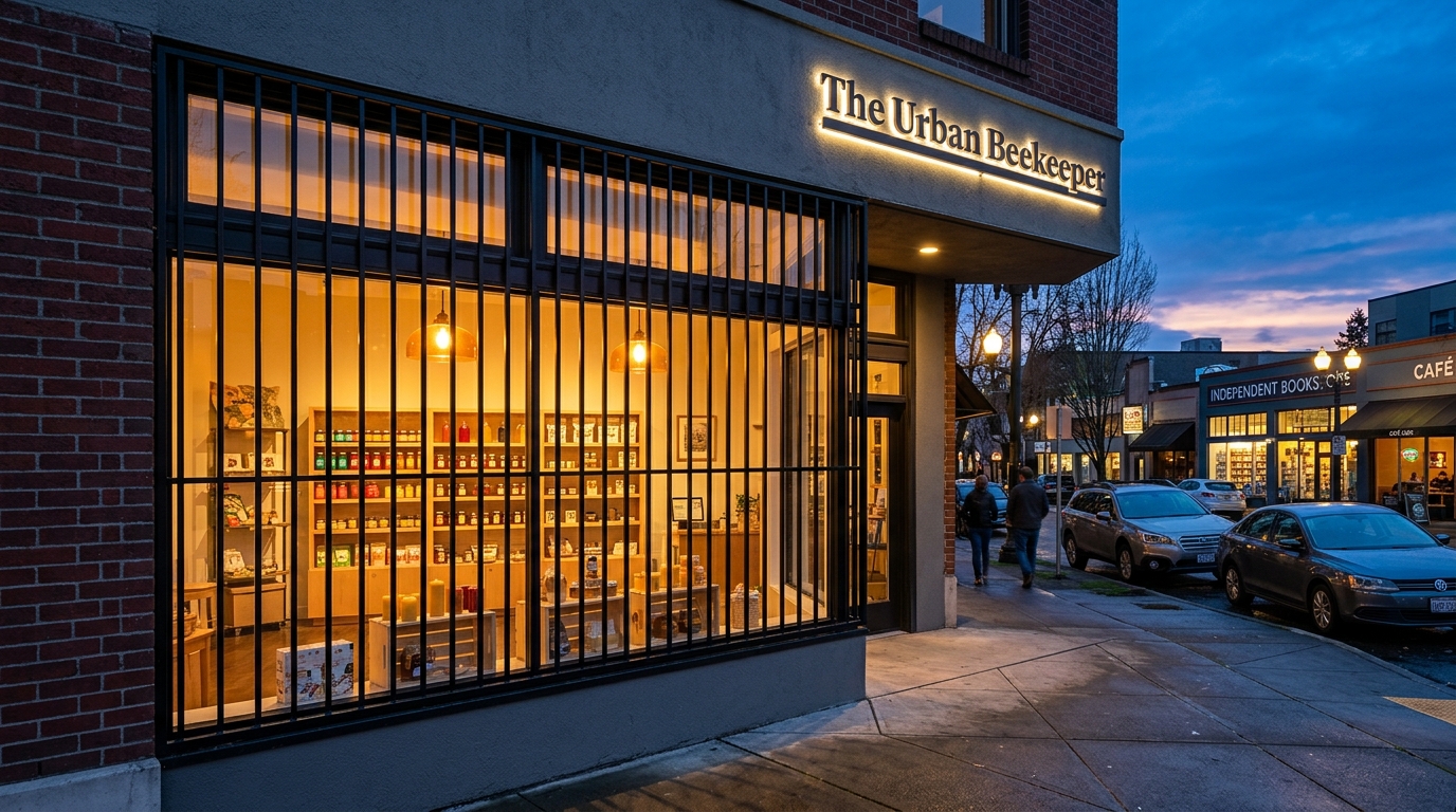 Retail storefront security bars …