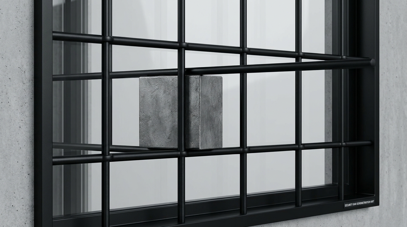 Security bars blocking impact