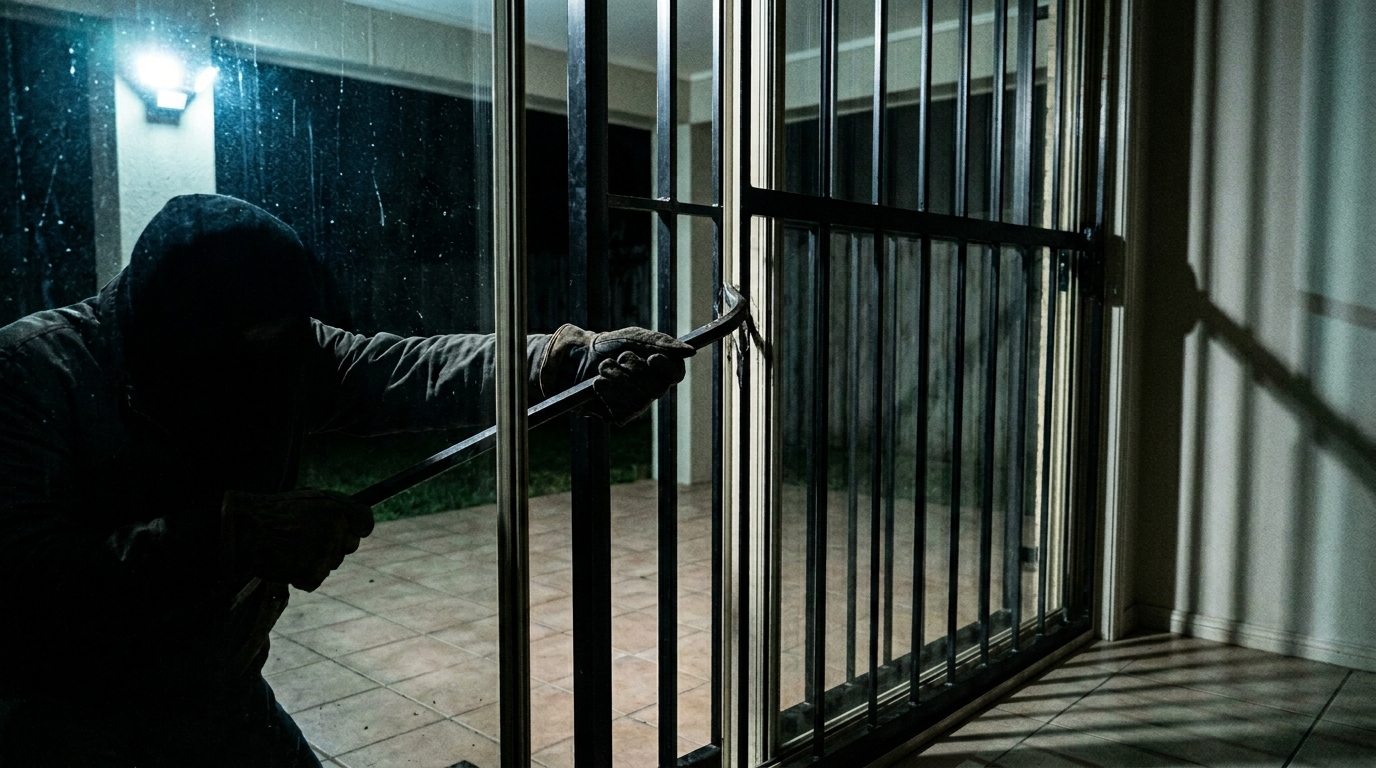 Security bars stopping forced entry